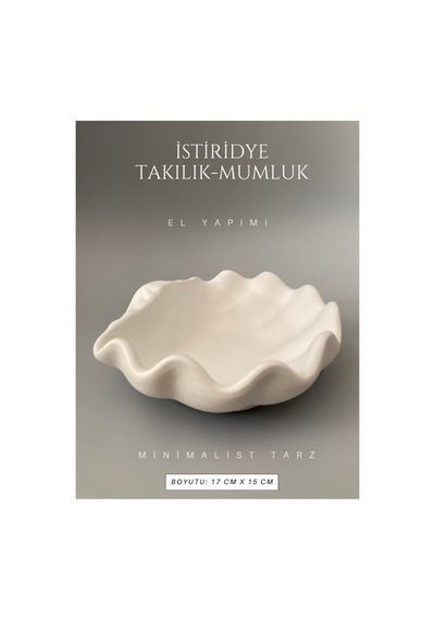Büyük İstiridye Formlu Takılık - Mumluk - Dekoratif Tabak