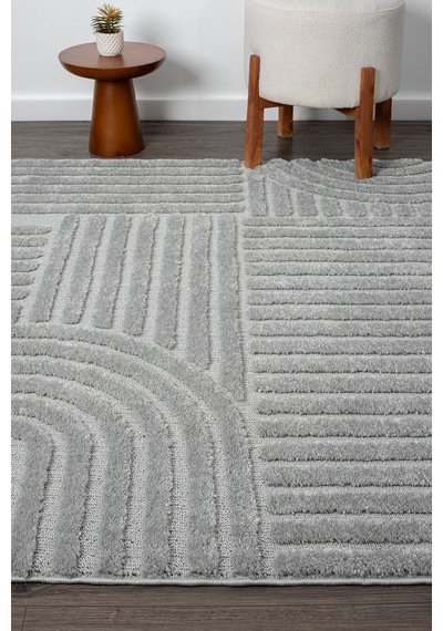 Mariesse Home Elit Bukleli Yumuşak Peluş Post Shaggy Çocuk Odası Oturma Odası Salon Mutfak Halısı B0691b Gri