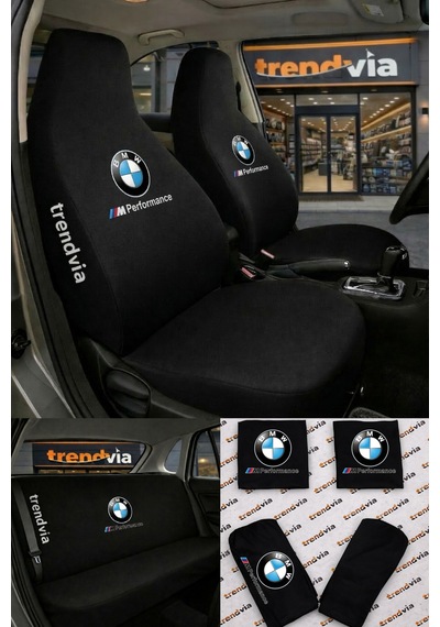 Bmw Logolu Oto Koltuk Kılıfı Ön Arka Set Penye Likralı Universal Koltuk Koruyucu Servis Kılıfı