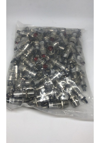 Led Metal Soketli Mat Kırmızı Led 12V 10Mm 5 Adet