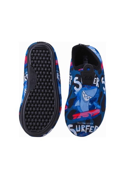 Kiko Kids Surfer Havuz Plaj Erkek Çocuk Deniz Ayakkabısı 7561 Siyah Siyah
