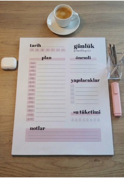 A4 Günlük Planlayıcı-pro-aktif Günlük Şablonu 50 Yaprak Çok Renkli