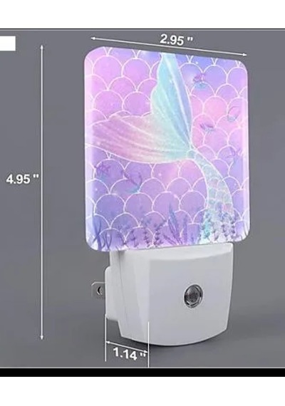 2 Adet Deniz Kızı Led Gece Lambası L79x Açık Mor