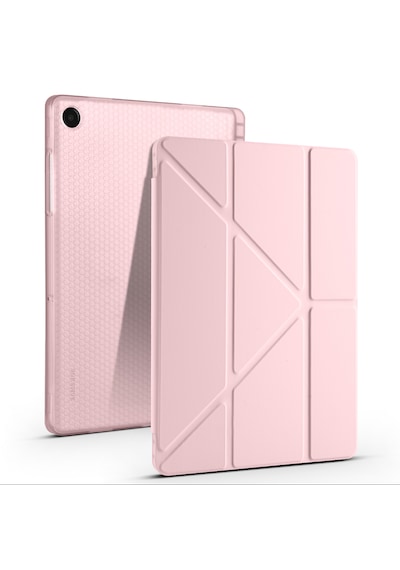 Samsung Galaxy Uyumlu Tab A11 Plus Kılıf Tri Folding Kalem Bölmeli Katlanabilir Standlı Pu Deri Yumuşak Kapak