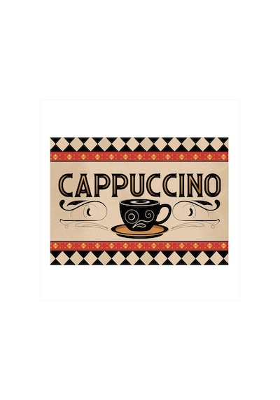 Cappuccino Ve Kahve Afişi Model Mdf Tablo