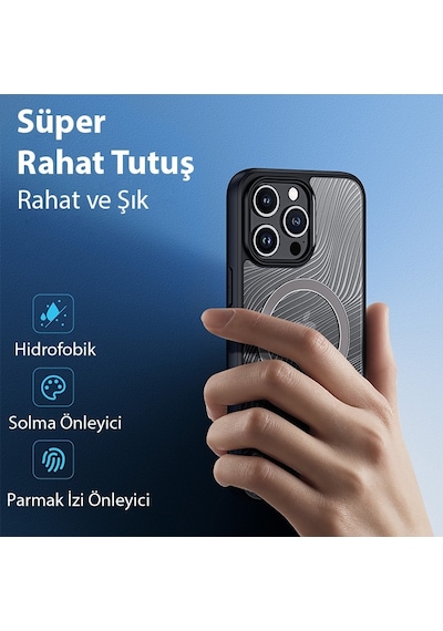 Dux Ducis Apple Uyumlu iPhone 15 Pro Magsafe Premium Buzlu Sert Pc-tpu Kılıf
