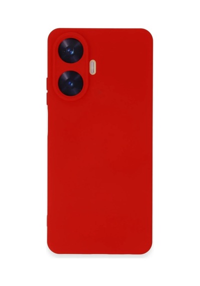 Realme C55 Kılıf Nano İçi Kadife Silikon - Kırmızı Aklby-bsva58 Standart