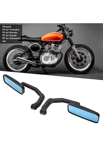 Motosiklet Gidon Dikiz D4 Model Aynası 8/10mm Kaliteli Siyah
