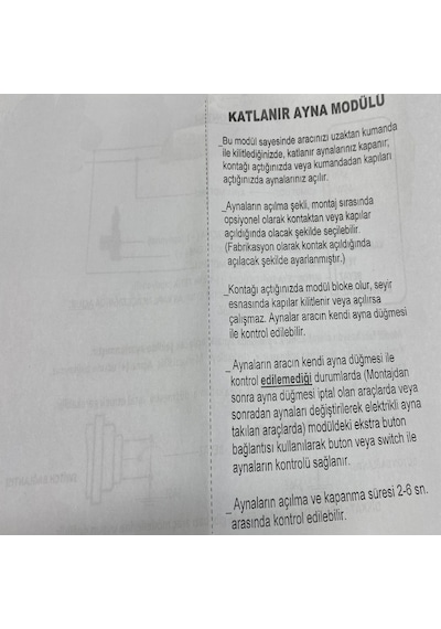Arsvision Otomatik Katlanır Ayna Modülü