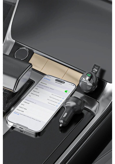 Ven-dens Vd-fm004 Bluetooth 5.0 Araç Fm Transmitter Cihazı, Çift Usb Hızlı Şarj, Tf Kart Desteği Ve, Siyah