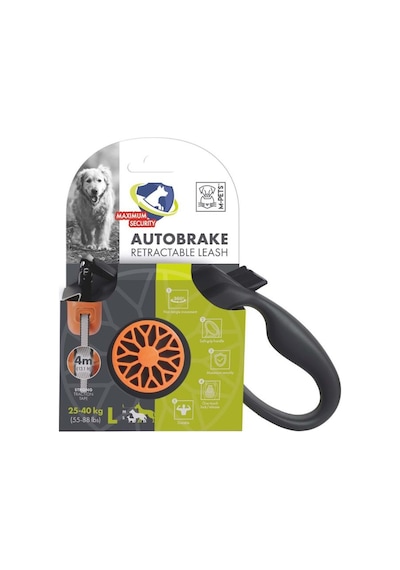 M-pets Autobreake Turuncu Otomatik Şerit Köpek Gezdirme Tasması 4 Mt L Beyaz