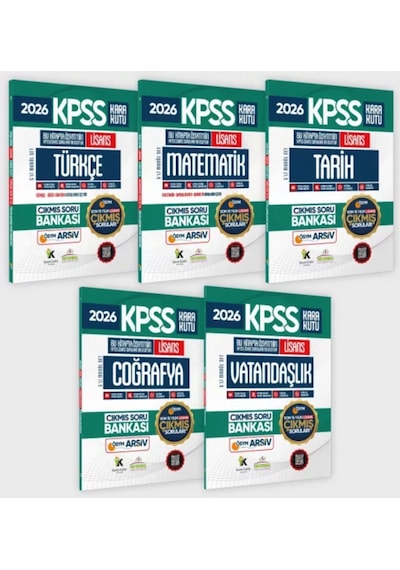 2026 FULL Lisans KPSS Kara Kutu ÖSYM Çıkmış Soru Bankası 5li Modül Set Son 15 Yıl(Sadece Lisans)