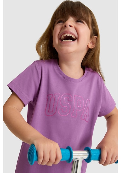 U.s. Polo Assn. Kız Çocuk Menekşe Tişört Basic 50325631-vr037 Menekse