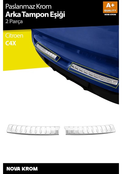 Citroen C4x Krom Arka Tampon Eşiği 2 Prç. 2022 Üzeri