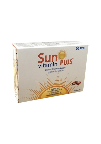 Sun Vitamin Plus Vitamin D3 İçeren Takviye Edici Gıda 30 Kapsül