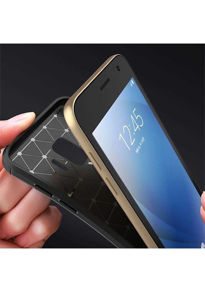 Samsung Uyumlu Galaxy J2 Core Kılıf Karbon Silikon Case