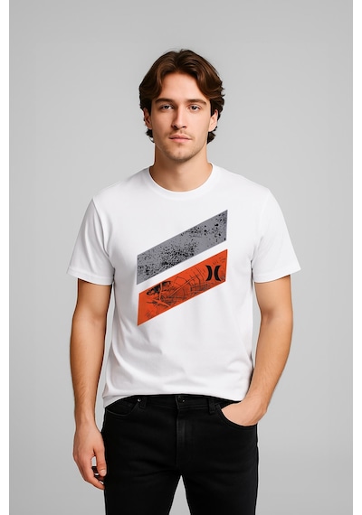 Erkek %100 Pamuk Bisiklet Yaka Baskılı T-shirt Çok Renkli