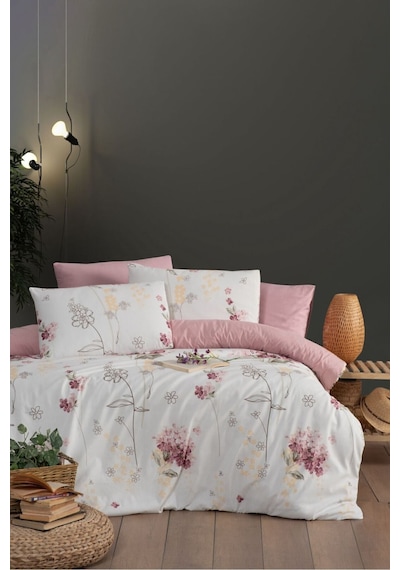 Mystory Home Viola Lastikli Çarşaflı Çift Kişilik Nevresim Takımı 200 x 220