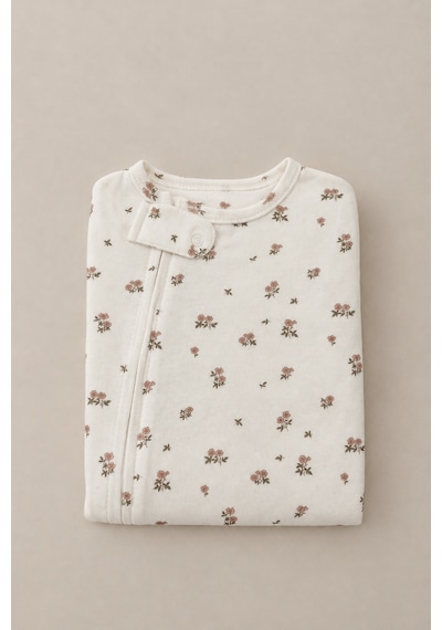 Oh La La Koala Ekru Baby Fluff Serisi Fermuarlı Tulum