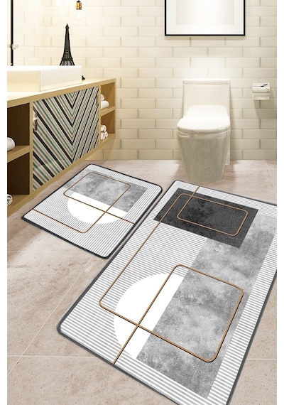 Grasva Gri 60x100 Cm Banyo Paspası Djt Renkli