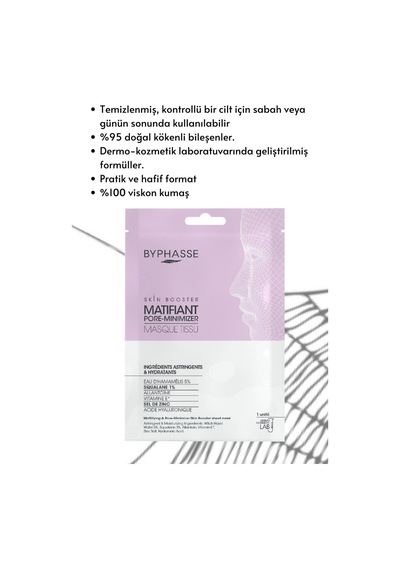 Byphasse Matlaştırıcı Ve Gözenek Sıkılaştırıcı Skin Booster Kağıt Yüz Maskesi