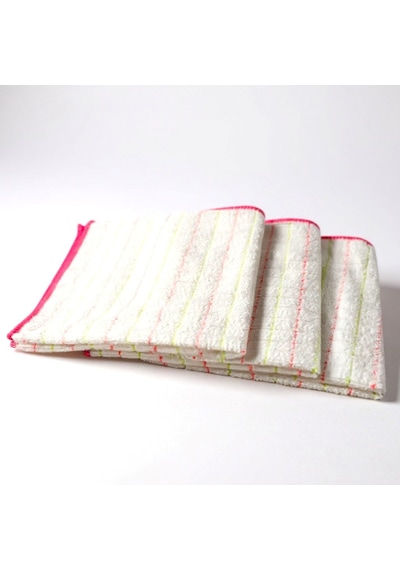 Technow Mikrofiber Mutfak Ve Genel Temizlik Bezi 40 40 Cm Leke Tutmaz Koku Yapmaz 3 Adet Beyaz - Pembe