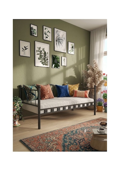 Missidea Kamelya Sedir Metal Siyah Karyola 90x190 Cm 90 x 190 CM