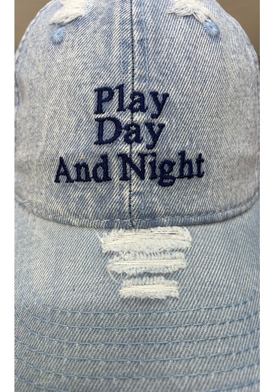 Denim Jean Kot Kumaş Vintage Yıkamalı Unisex Cap Şapka Buz Mavi