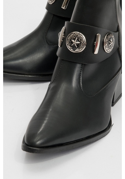 Luvishoes Luvi Shoes Kenda Siyah Cilt Arkadan Fermuarlı Tokalı Kadın Kalın Topuklu Bot Sıyah Cılt Luvishoes Luvi Shoes Kenda Siyah Cilt Arkadan Fermuarlı Tokalı Kadın Kalın Topuklu Bot Sıyah Cılt
