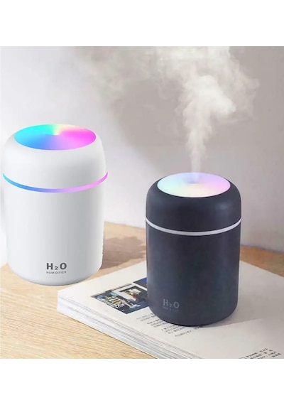 H 2 O Usb'li Ve Işıklı Ultrosonik Hava Nemlendirici Ve Buhar Maki