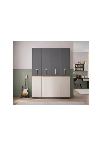 Rudu Milas 4 Kapaklı 160x45x190 Cm Giyisi, Eşya Dolap/gardırop Antrasit-dor Antrasit - Dor Rudu Milas 4 Kapaklı 160x45x190 Cm Giyisi, Eşya Dolap/gardırop Antrasit-dor Antrasit - Dor
