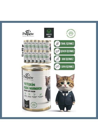 Buradabulabilirsin Propaw Yetişkin Ciğerli Kedi Maması 415 Gr Bbz