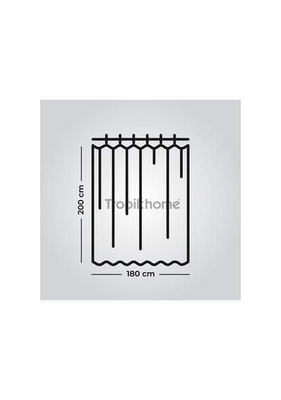 Ayrex Tropik Home Kır Desenli Banyo Perdesi Askı  180x200cm Tek Kanat Duş Perdesi, L Boru  Diğer
