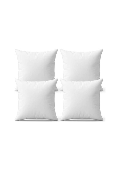 4 Lü Beyaz Kare Kırlent İç Dolgu Yastık Seti 45 x 45