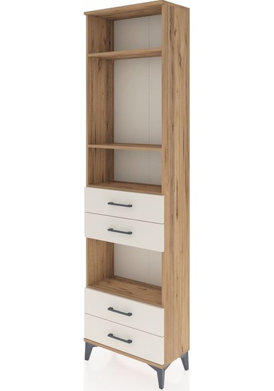 Arges Dolap 4 Raflı 4 Çekmeceli 60x30x221 Çam-aytaşı Çam
