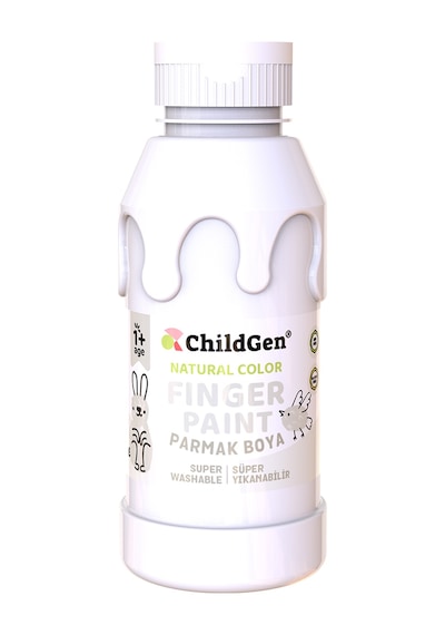 Childgen Süper Yıkanabilir Parmak Boya 350ml - Beyaz