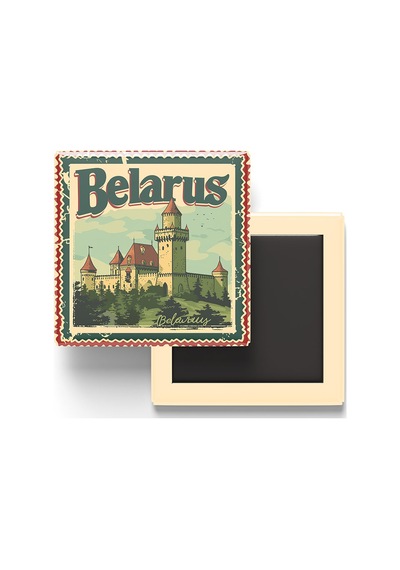 9x9 Cm Buzdolap Magnetleri - Belarus - 2'li Pul Ve Paper Seti
