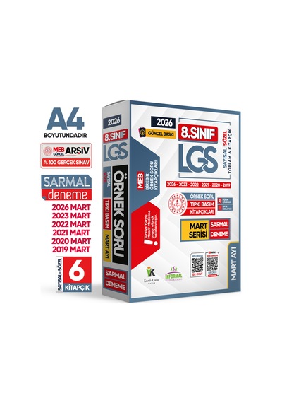 2026 8.Sınıf LGS Mart Ayı MEB Örnek Soru Tıpkı Basım 6lı Sarmal Deneme Paketi Video/PDF Çözümlü