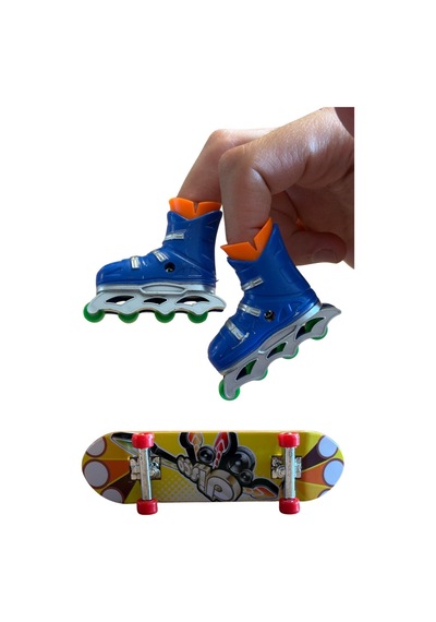 Mini Parmak Kaykay, Paten Ve Scooter Oyun Seti 3+ Yaş Çok Renkli