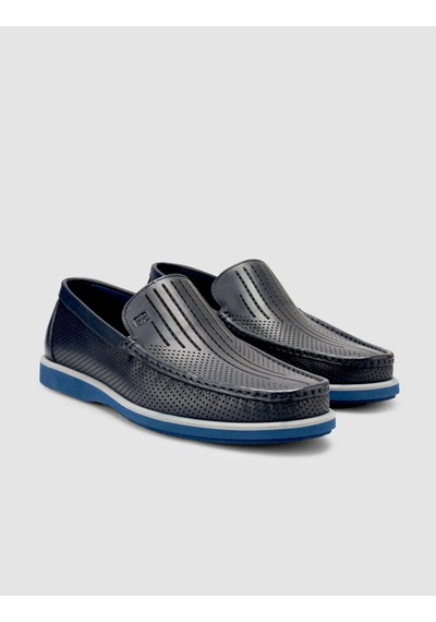 Cabani Virala %100 Hakiki Deri Lacivert Erkek Loafer