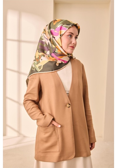 Silk Home Twill İpek Eşarp 11475-22 Koyu Yeşil, Kiremit, Siyah, Krem, Pembe