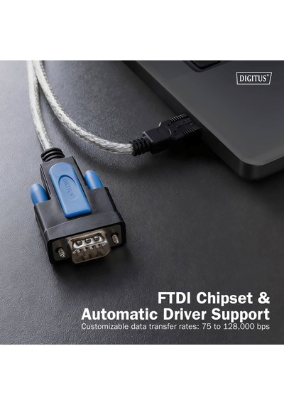 Dıgıtus Usb - Rs232 Db9 Çevirici Kablo 1.8m Ftdı Chip Windows / Mac / Linux Uyumlu