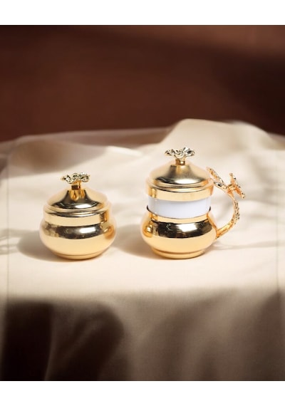 Mila Lüx Damat Kahve Fincanı Ve Lokumluk Gold Gold