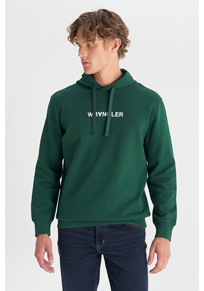 Wrangler Regular Fit Kapüşonlu Erkek Sweatshirt W2520122300 Yeşil
