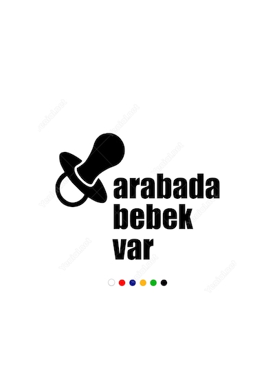 Emzik Ve Arabada Bebek Var Yazısı Stickerı (406983749)
