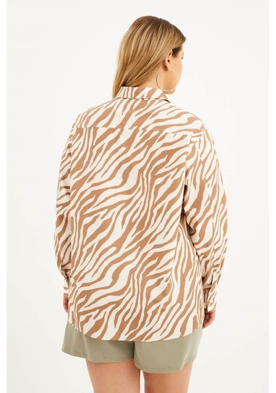 Myline Oversize Desenli Gömlek