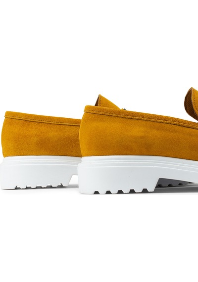 Deery Hakiki Süet Sarı Tokalı Loafer Kadın Ayakkabı - 01902zsrıp01 Sarı