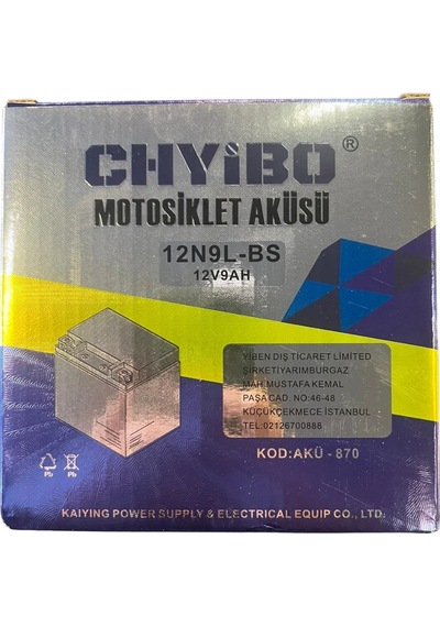 Chyibo 12n9l-bs 12v 9ah Motosiklet Aküsü 1 Koli 10 Adet 137 76 134