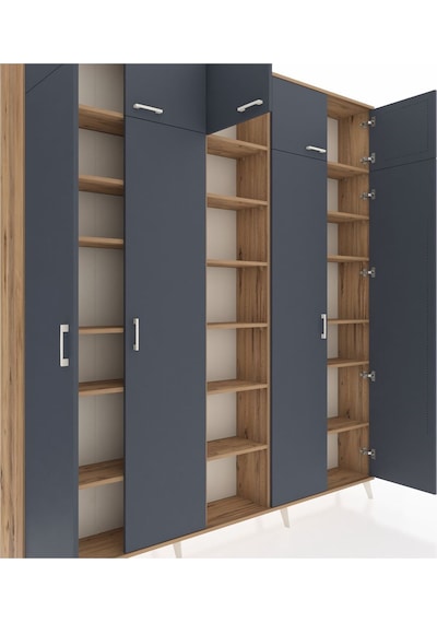 Arges Dolap 18 Raflı 9 Kapaklı 220x30x243 Çam-antrasit/çam Antrasıt/atlas Çam Arges Dolap 18 Raflı 9 Kapaklı 220x30x243 Çam-antrasit/çam Antrasıt/atlas Çam
