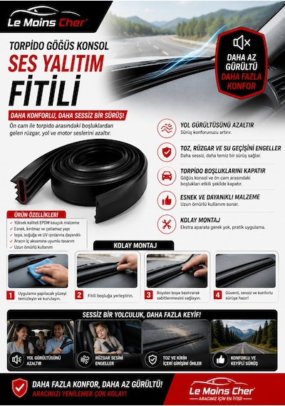 Mitsubishi Space Star Invite Araç Torpido Göğüs Konsol Ön Cam Arası Ses Yalıtım Fitili